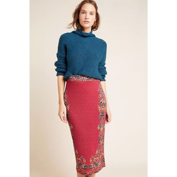 FARM Rio Dresses & Skirts - New Anthropologie Farm Rio Catalina Knit Pencil Skirt Size Small